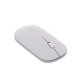 Mouse inalámbrico 2.4 GHz | Ultra Delgado y Silencioso | DPI 1000/1600/2000/4000 (Ajustable) | Alcance 10m | Scroll de Aluminio | Adaptable a diferentes superficies | Diseño suave al tacto | Contiene Receptor USB | Color Gris.