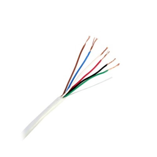 Bobina de 305 Metros (1000 Pies) / 6 x 22 AWG / Cable de Cobre / Tipo CMR / Para Interior / Para Aplicaciones de Control de Accesos / Alarmas de Intrusión / Automatización / Interfonos y TV Porteros