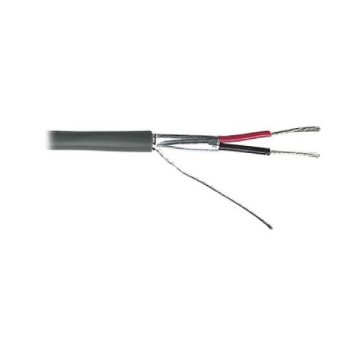 Cable 2 x 18 AWG / Blindado / 305 Metros (1000 Pies) / Riser / UL / Color Gris / Hecho en México