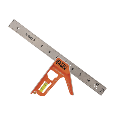 Escuadra Especial de 12 Pulgadas, con Bordes de 45° y 90° y Regla Magnética. Ranura en V para Diámetro de Tubo Conduit 