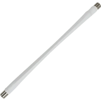 Jumper Coaxial Delgado Color Blanco de 25.4 Centímetros (10 Pulgadas) de Longitud y Conectores F Hembra en Ambos Extremos. 75 Ohm de Impedancia.