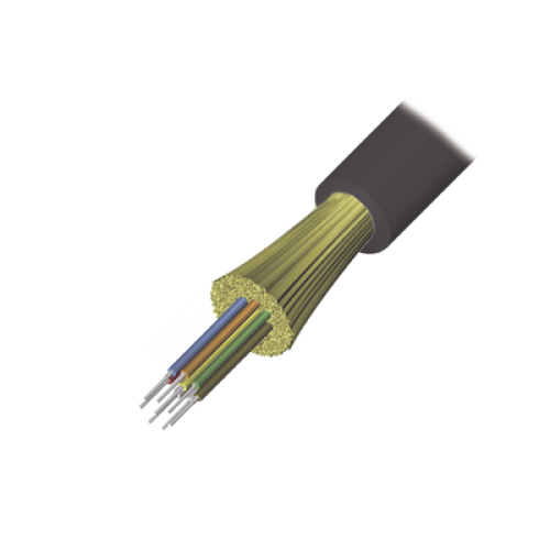 Cable de Fibra Óptica de 6 Hilos, Interior/Exterior, Tight Buffer, No Conductiva (Dieléctrica), LS0H, Multimodo OM4 50/125 Optimizada, 1 Metro (3.28 Pies)