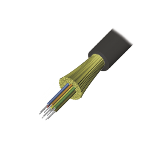 Cable de Fibra Óptica de 6 Hilos, Interior/Exterior, Tight Buffer, No Conductiva (Dieléctrica), Riser, Multimodo OM3 50/125 Optimizada, 1 Metro (3.28 Pies)
