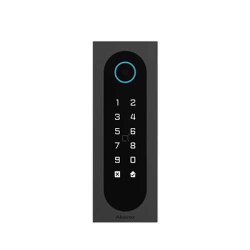 Control de Acceso Slim Akuvox A08S / Aluminio y Vidrio Templado / IP65 & IK09 / Capacidad para 20,000 Tarjetas / Métodos de Acceso Multi (QR, Bluetooth, PIN, RFID) / Soporta Wiegand / 1 Salida de Relay