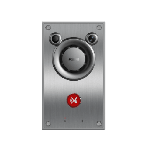 Video/ Intercomunicador IP, Altavoz 10W, 2 relevadores con botón para llamada, anti-vandálico, IP66 e IK10, PoE
