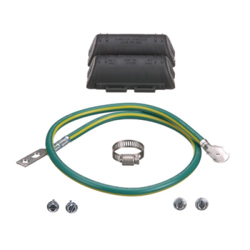KIT de Tierra Física de Cable Blindado 6 AWG. Color Verde / Amarillo con Terminación en Extremos. 