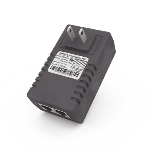 Adaptador de pared / Inyector PoE / 48 Vcc / 0.5 A / Controlado por chip IC / Protección contra OV, OC, SC, UV/  Fácil de instalar