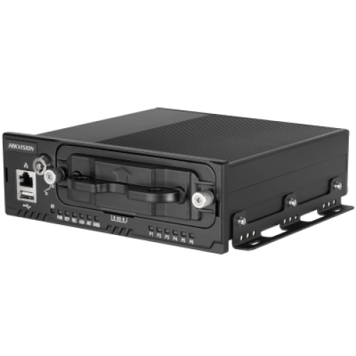 NVR Móvil de 8 Canales / 5 Megapixel / 4 Puertos PoE + 4 Vía Switch / 2 Bahías de HDD / Incluye Modulo GPS / Conector M12