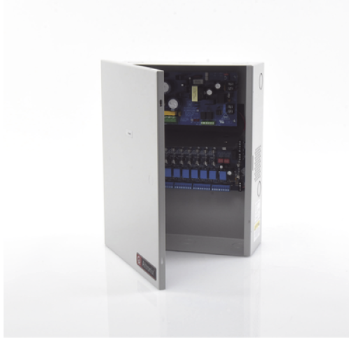Fuente de Poder con Respaldo, 12 o 24 Vcc, 4 A, 48 W, 8 Salidas, Para Control de Acceso, Entrada 115 Vca