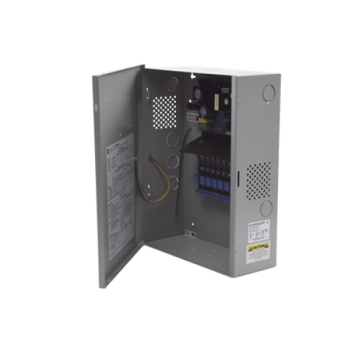 Fuente de Poder con Respaldo, 12 o 24 Vcc, 4 A, 48 W, 8 Salidas, Para Control de Acceso, Entrada 115 Vca