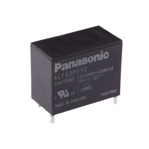Relevador de 4 pines para tarjetas impresas Through-Hole de 12 Vcc, 31 Amp. Relevador de 4 pines para tarjetas impresas Through-Hole de 12 Vcc, 31 Amp.