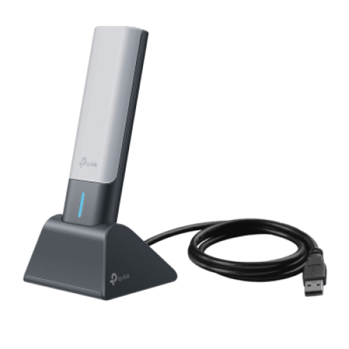 Adaptador USB Wireless Wi-Fi 6 / AX3000 (2402 Mbps + 574 Mbps) / Antenas de Alta Ganancia / USB 3.0 / Baja Latencia Gaming / WPA3 / Cuna Desmontable con Cable 1.2 m (3.9 ft)