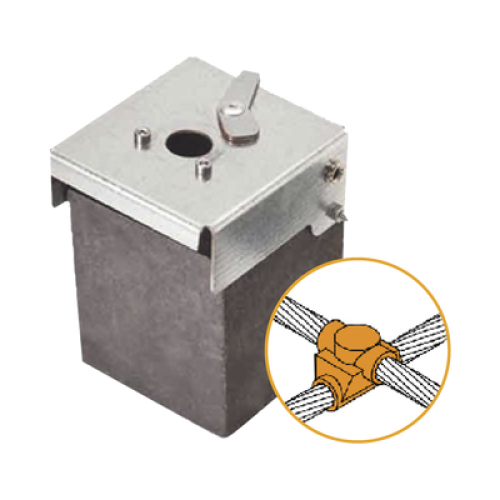Molde de Grafito Horizontal Unión en Cruz / Cable 4/0 AWG (120 mm²) / 50 Soldaduras / Acero Electrogalvanizado / Normativa UNE 21186