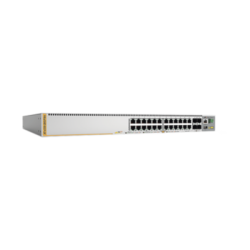 Switch PoE+ Stackeable Capa 3, 20 puertos 10/100/1000 Mbps + 4 x 100M/1G/2.5/5G-T + 4 puertos SFP+ 10 G, hasta 740 W, fuente redundante