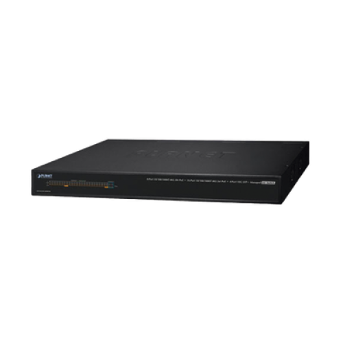 Switch AV Profesional para Integraciones Audiovisuales, , 8 Puertos PoE Gigabit 802.3bt, 16 Puertos PoE Gigabit 802.3at, 4 Puertos SFP 10 G, Hasta 450 W de Potencia