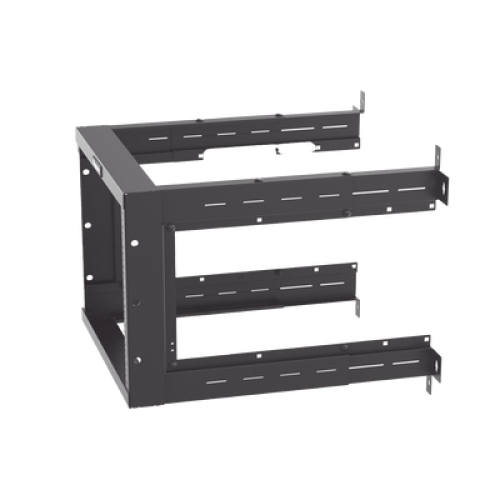 Rack PanZone® de Montaje en Pared, de 19in, Profundidad Ajustable, Rieles Numerados y Roscados #12-24, 9 UR, Color Negro Rack PanZone® de Montaje en Pared, de 19in, Profundidad Ajustable, Rieles Numerados y Roscados #12-24, 9 UR, Color Negro