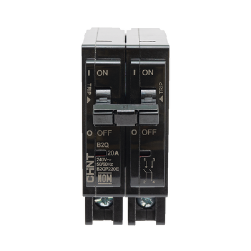 Interruptor Termomagnético Enchufable, Serie: B2Q, 2P, 20A, 240V (SKU:1002279)