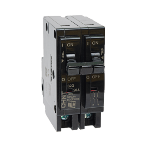 Interruptor Termomagnético Enchufable, Serie: B2Q, 2P, 20A, 240V (SKU:1002279)