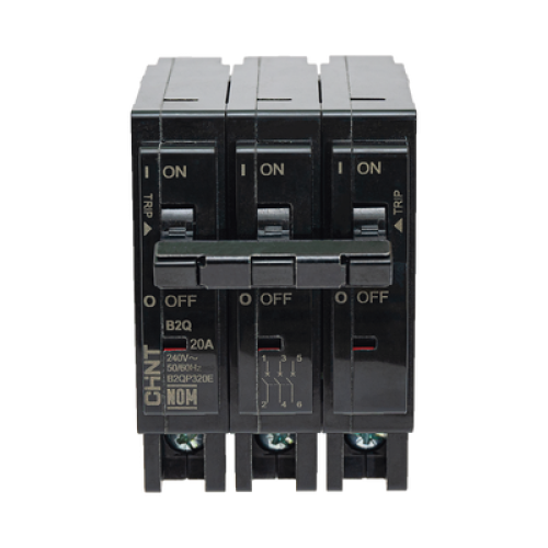 MCB - Interruptor Termomagnético Enchufable, Serie: B2Q, 3P, 40A, 240V  (SKU:1002299)