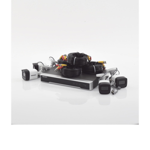 Kit TURBOHD 5 Megapixel / DVR 4 Canales / 4 Cámaras de 5 Megapixel con Micrófono Integrado / 4 Cables 18 Metros / Fuente de Poder Profesional 