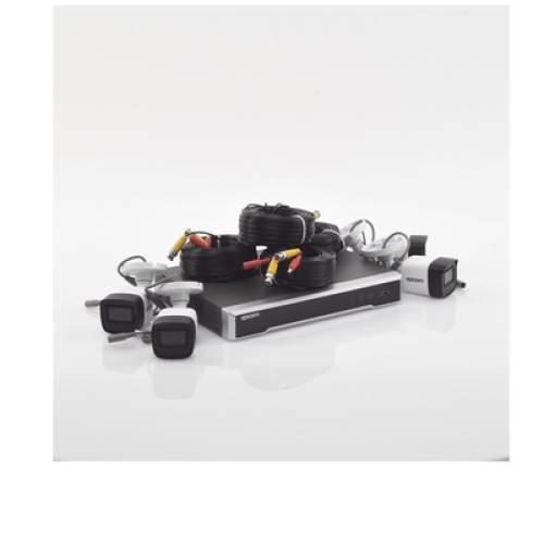 Kit TURBOHD 5 Megapixel / DVR 4 Canales / 4 Cámaras de 5 Megapixel con Micrófono Integrado / 4 Cables 18 Metros / Fuente de Poder Profesional 