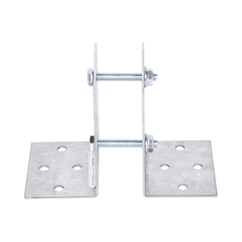 Base Multiposición para postes de paso o esquina en cercos electricos 100% Acero galvanizado.