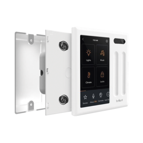 Control touch desde su pantalla en pared, compatible con 2 cargas para controlar iluminación.