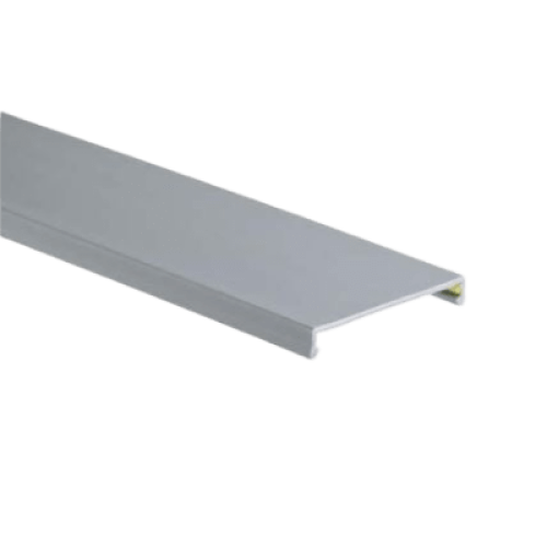 Tapa para Canaleta Ranurada, de 23.9 de Ancho, 1830 mm de Largo, Color Gris