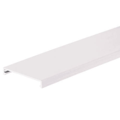 Tapa para Canaleta Ranurada, de 57.2 mm de Ancho, 1828.8 mm de Largo, Color Blanco