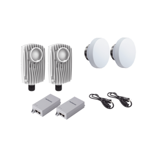 Kit de 2 radios C6X con 2 antenas de (12 dBi), rango de frecuencia extendida (4.9 a 6.4 GHz),  incluye inyector POE, cable de alimentación y 2 FLEXIMOUNT-XL para alineación