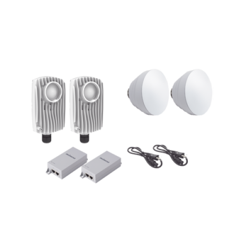 Kit de 2 radios C6X con 2 antenas de (16 dBi), rango de frecuencia extendida (5.1 a 6.4 GHz),  incluye inyector POE, cable de alimentación y 2 FLEXIMOUNT-XL para alineación