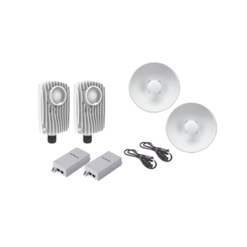 Kit de 2 radios C6X con 2 antenas de (25 dBi), rango de frecuencia extendida (5.1 a 6.4 GHz),  incluye inyector POE, cable de alimentación y 2 FLEXIMOUNT-XL para alineación