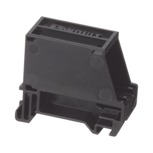 Adaptador de 1 Puerto, Para Conectores Tipo Mini-Com, Montaje en Riel Din Estándar de 35 mm (1.38 pulgadas), Color Negro