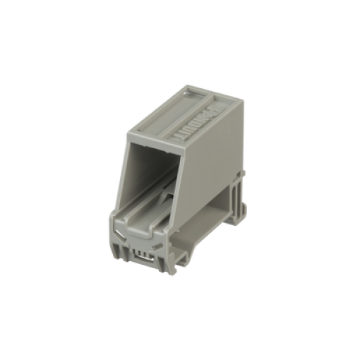 Adaptador de 1 Puerto, Para Conectores Tipo Mini-Com, Blindado, Montaje en Riel Din Estándar de 35 mm (1.38 Pulgadas), Color Gris Internacional