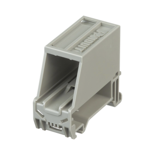 Adaptador de 1 Puerto, Para Conectores Tipo Mini-Com, Montaje en Riel Din Estándar de 35 mm (1.38 pulgadas), Color Gris Internacional