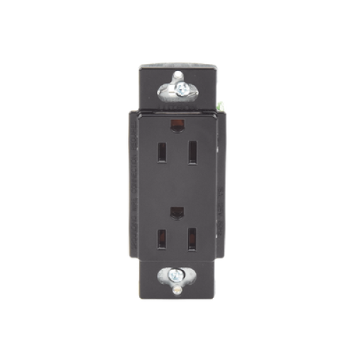 Tomacorriente, receptaculo convencional 120V, 15A, color negro.