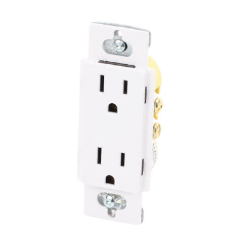 Tomacorriente receptáculo convencional  120V, 15A, color blanco.