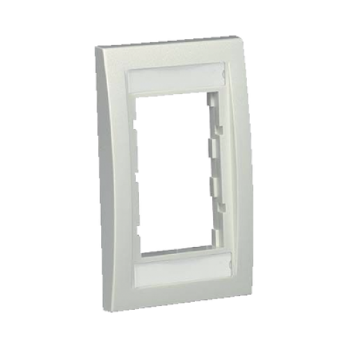 Marco de Placa Frontal Ejecutiva, Para Dos Insertos de 1/2 o Tres Insertos de 1/3, Color Blanco Mate
