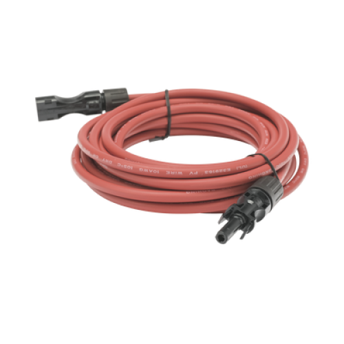 Cable Fotovoltaico, 2.5 m, Rojo, Calibre 10 AWG con Terminal MC4-M en Ambos Extremos Cable Fotovoltaico, 2.5 m, Rojo, Calibre 10 AWG con Terminal MC4-M en Ambos Extremos