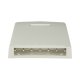 Caja de Montaje en Superficie, con Accesorio para Resguardo de Fibra Óptica, para 6 Módulos Mini-Com, Color Blanco Mate