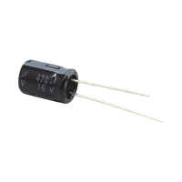 Capacitor Electrolítico de Aluminio, Radial de 470 µFd, 16 Vcc, 105 °C, 8.0 x 11 mm.