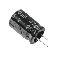 Capacitor Electrolítico de Aluminio, Radial de 470 µFd, 25 Vcc, 105 °C, 8 x 15 mm. Capacitor Electrolítico de Aluminio, Radial de 470 µFd, 25 Vcc, 105 °C, 8 x 15 mm.
