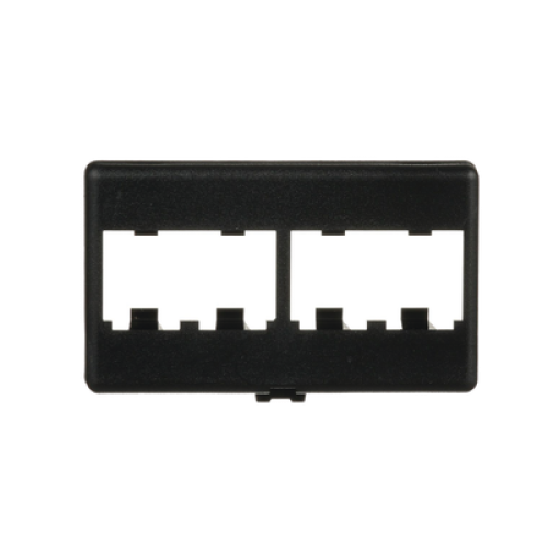 Placa de Mobiliario Modular Estándar, Salidas Para 4 Puertos Mini-Com, Color Negro