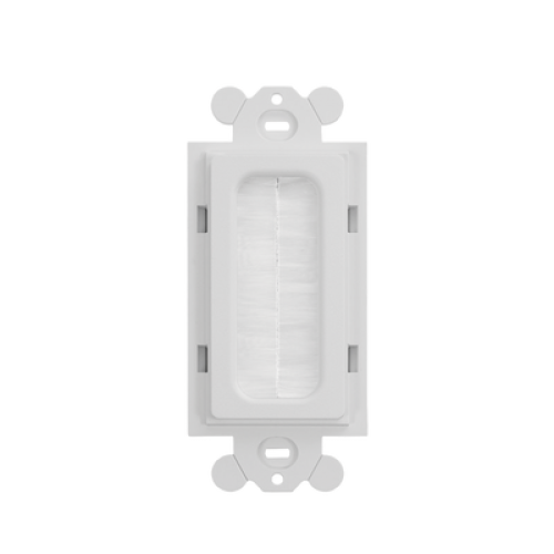 Placa de Pared Pasacables Tipo Cepillo, Estándar GFCI, Material ABS, Color Blanco