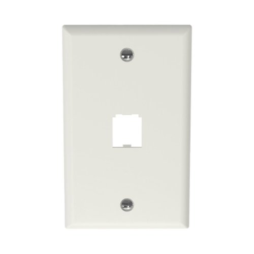 Placa de Pared Vertical Clásica, Salida Para 1 Puerto Mini-Com, Color Blanco Mate