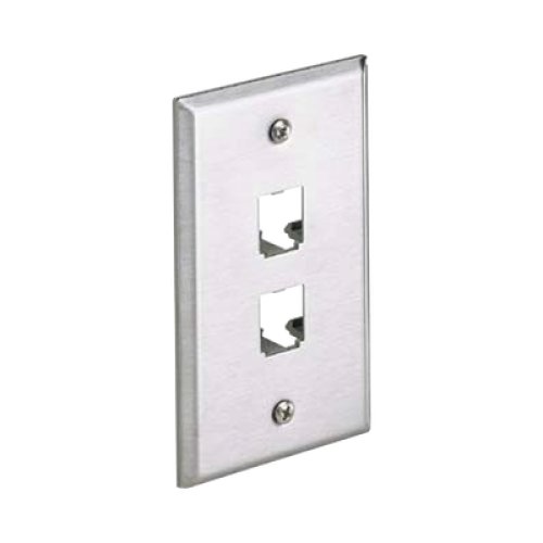 Placa de Pared Vertical, de Acero Inoxidable, Salida Para 2 Puertos Mini-Com