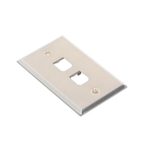 Placa de Pared Vertical, de Acero Inoxidable, Salida Para 2 Puertos Mini-Com