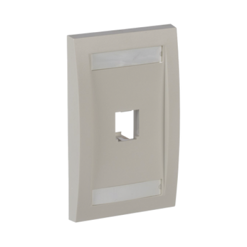 Placa de Pared Vertical Ejecutiva, Salida Para 1 Puerto Mini-Com, Con Espacios Para Etiquetas, Color Blanco Mate