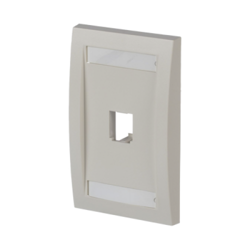 Placa de Pared Vertical Ejecutiva, Salida Para 1 Puerto Mini-Com, Con Espacios Para Etiquetas, Color Blanco Mate