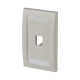 Placa de Pared Vertical Ejecutiva, Salida Para 1 Puerto Mini-Com, Con Espacios Para Etiquetas, Color Blanco Mate